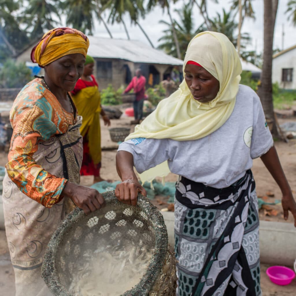 Kvinna med nykokta sardiner, Kenya