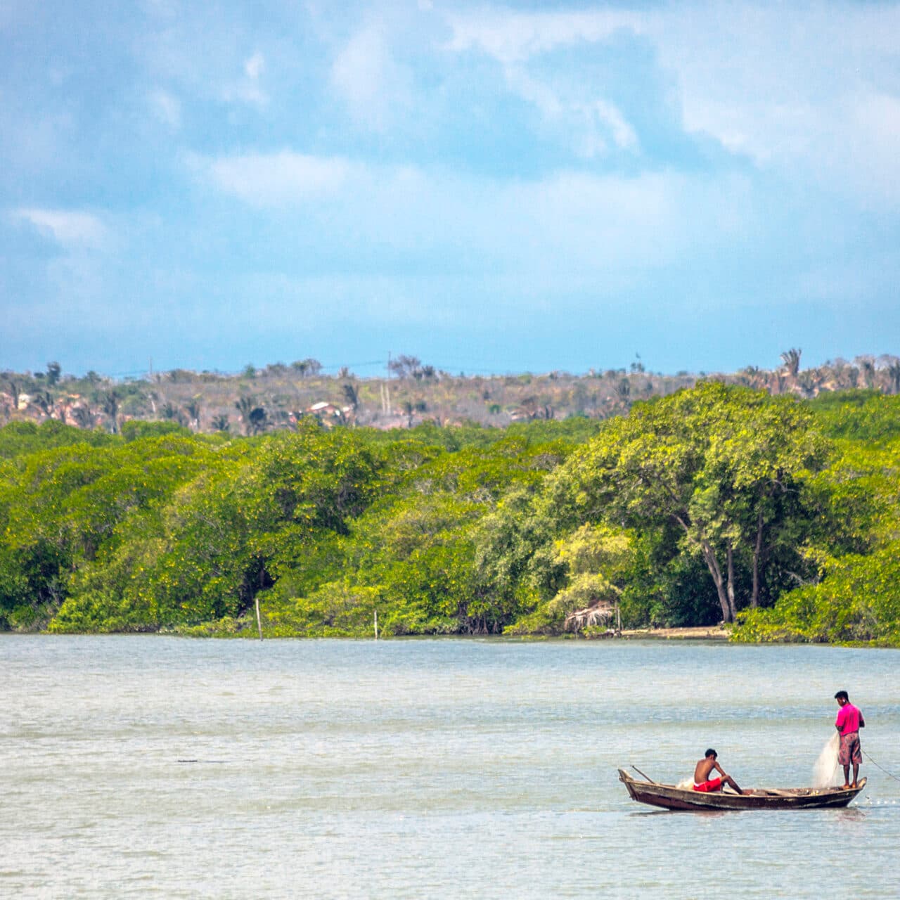 Maranhao State, Brightly Lit, Vibrant Color, Two People, Brazilian Culture, Fishing, Canoe, Multi ...