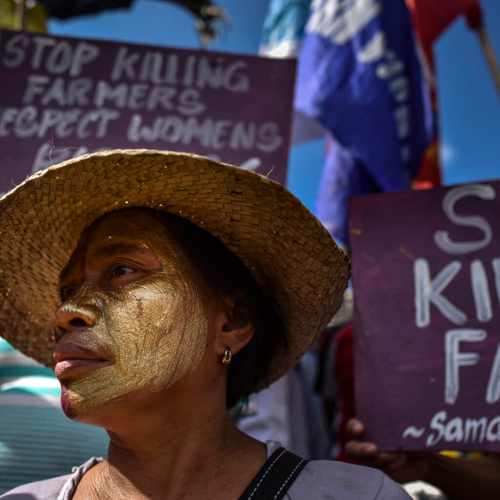 Manila, Protest, Demonstration, Filippinerna, 8 mars, Internationella kvinnodagen, Bönder, Farmers