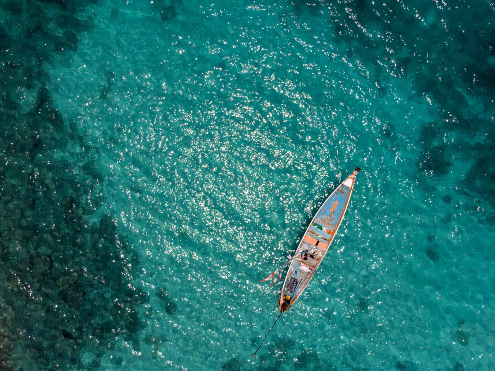 Thailand, Fiske, Småskaligt, Traditionellt, Tropiskt, Båt, Fiskare, Hav, Turkost