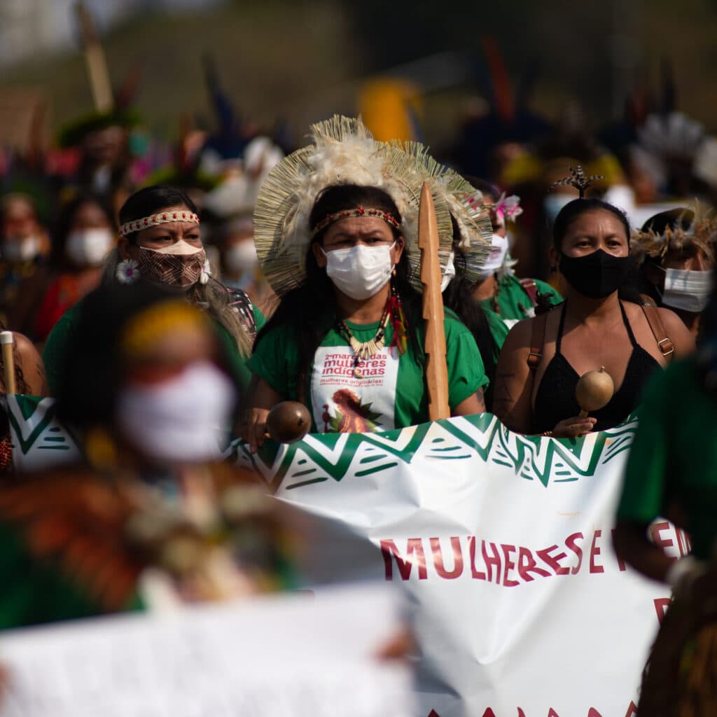 Brasilien, demonstration, Brasilia, urfolk, Bolsonaro, Amazonas, regnskog, miljöförsvarare, miljöförsvararkampanj 2021