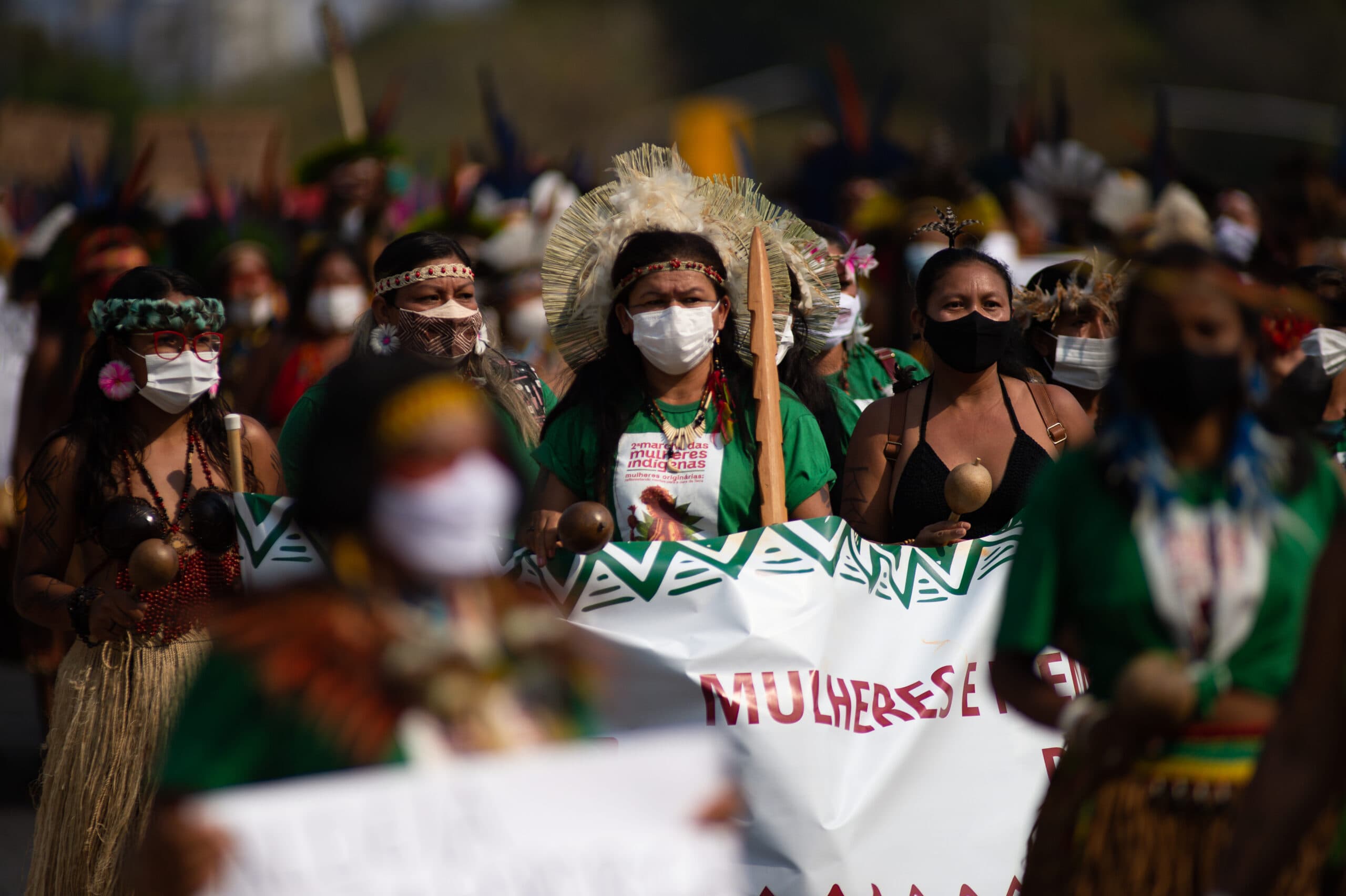 Brasilien, demonstration, Brasilia, urfolk, Bolsonaro, Amazonas, regnskog, miljöförsvarare, miljöförsvararkampanj 2021