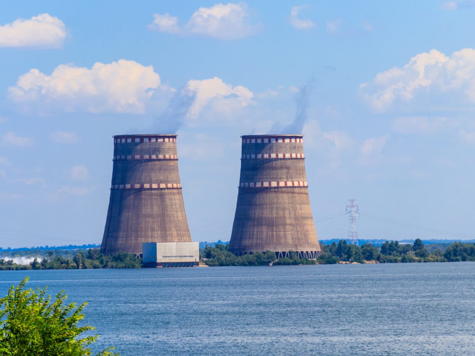 Сooling towers of Zaporizhia Nuclear Power Station in Enerhodar, Ukraine